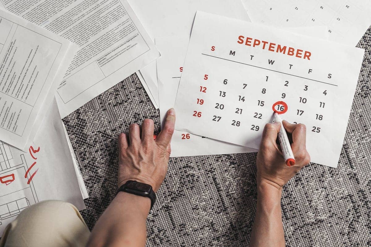 déménagement  calendrier