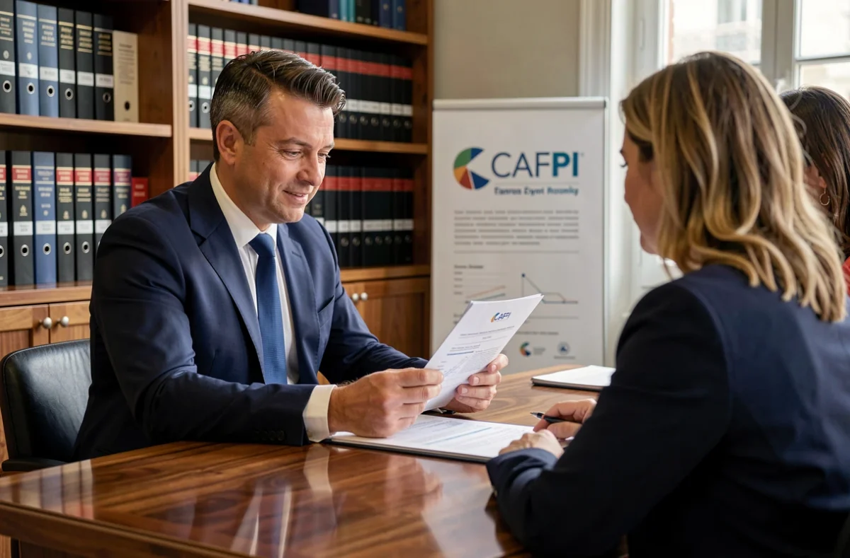Courtier CAFPI Lyon 06 en consultation avec des clients pour un crédit immobilier