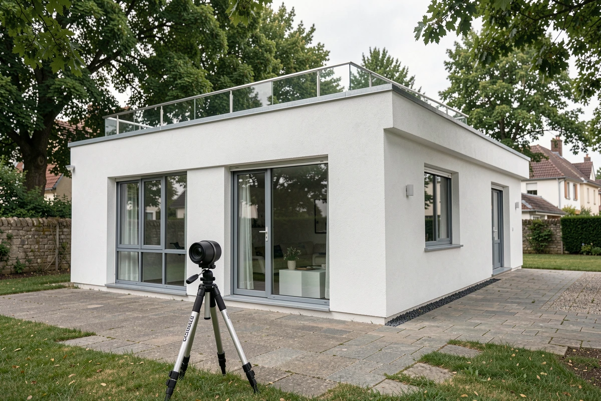 Façade d'une maison individuelle de 100 m² équipée d'une caméra 360° pour une visite virtuelle immobilière