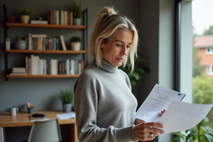 Femme d'âge moyen dans son bureau immobilier