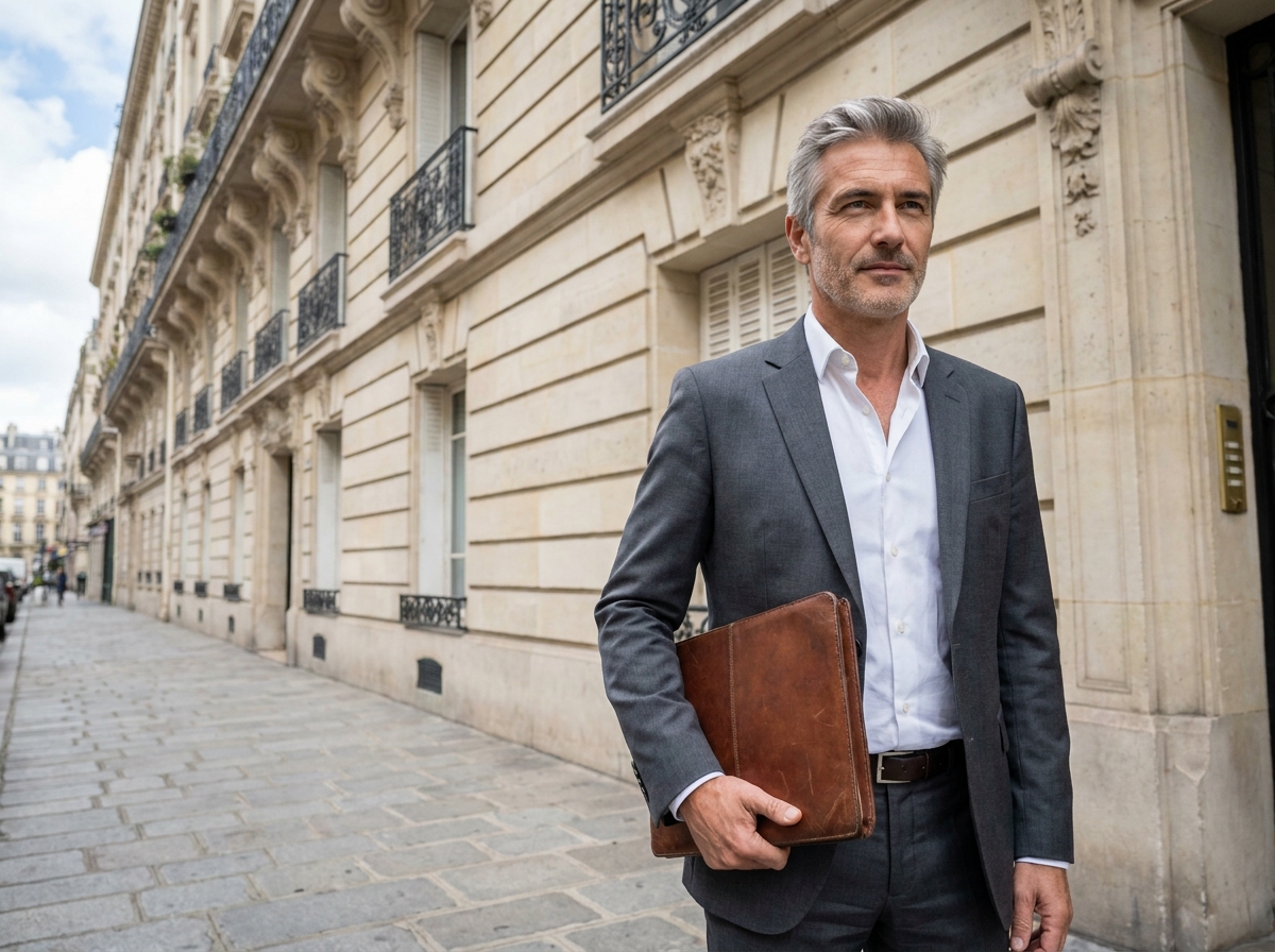Investisseur immobilier devant un immeuble haussmannien parisien symbolisant la rentabilité des SCPI européennes
