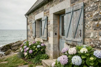 Maison de pêcheur en pierre de granit à vendre en Bretagne avec vue sur la mer