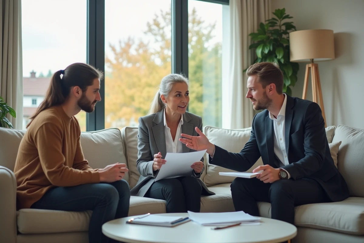 Notaire guidant un couple lors d